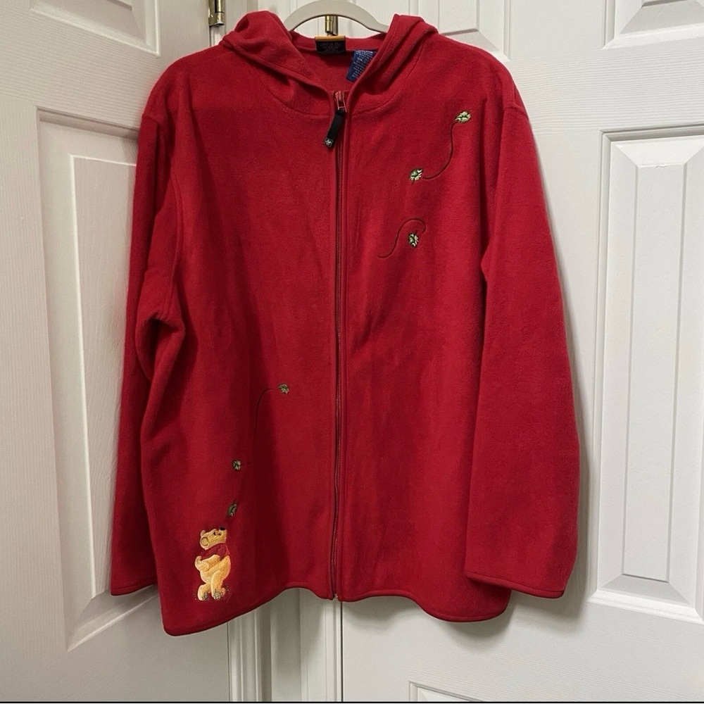 VTG Disney Winnie The Pooh Embroidered Full Zip Jacket 18/20W Fleece Hoodie